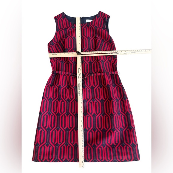 LESLEY EVERS Red & Navy Geometric Dress - Picture 5 of 7